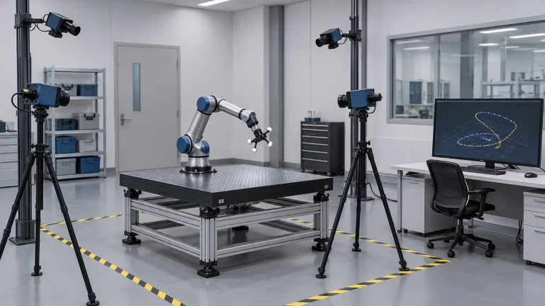 Optical robot trajectory observation laboratory concept