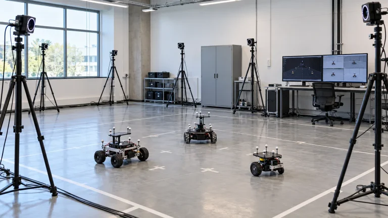 Multiple mobile robots in a position and trajectory observation concept