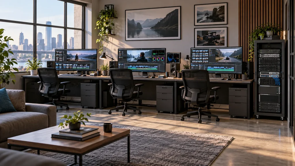Multi-workstation editing and shared storage application concept