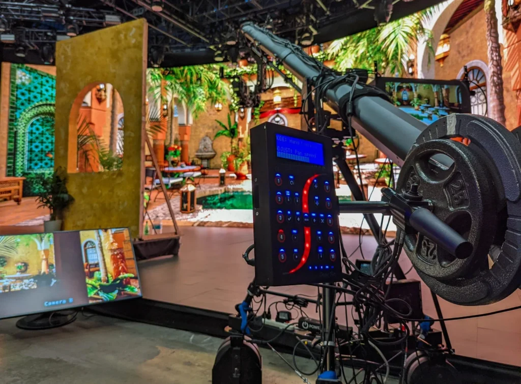 StypeKit tracking console mounted on a camera crane
